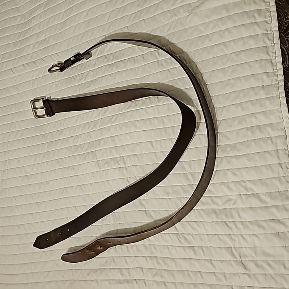 2 Brown leather belts